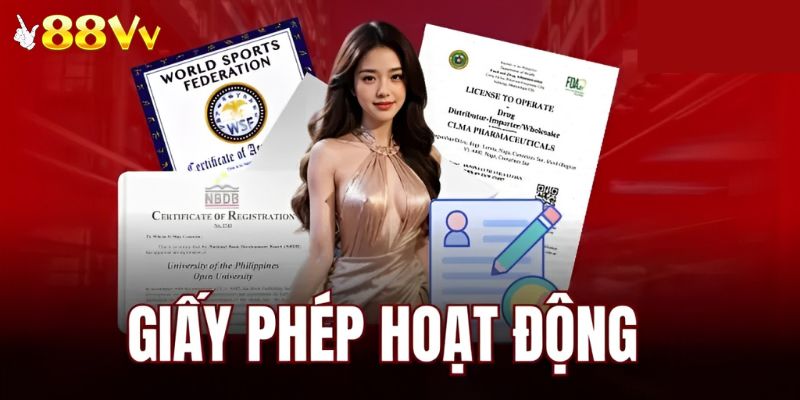 88VV có đầy đủ giấy phép hoạt động